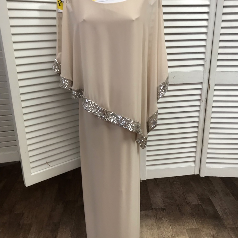 Frank Lyman long dress with chiffon overlay size 16